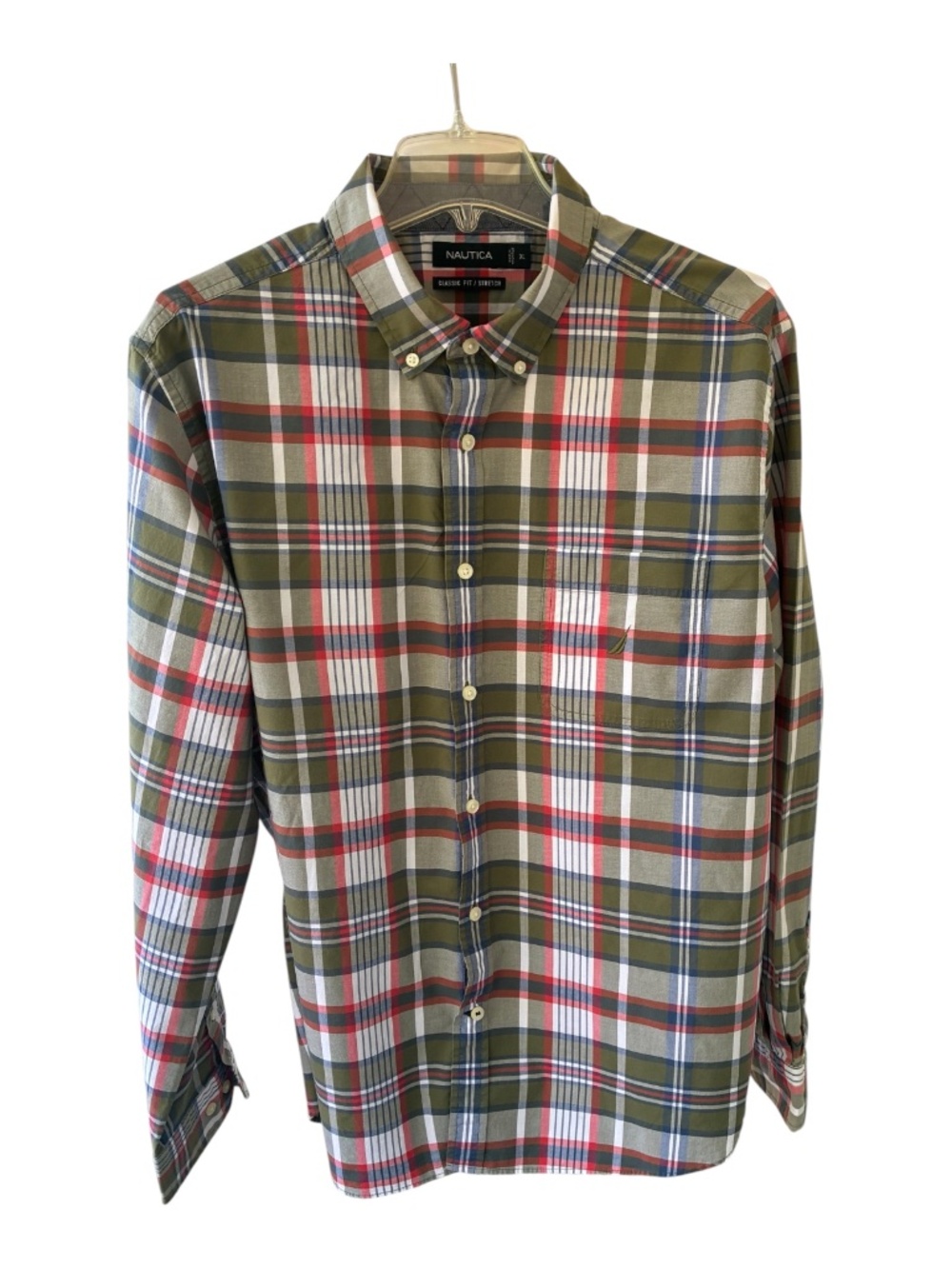 Men's Nautica Plaid Button up Shirt-Size XL